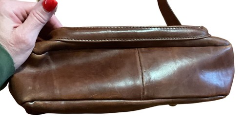 Vintage Valentina Italian Leather Shoulder Crossbody Bag Purse Adjustable Strap, $29.95 - Photo 5