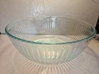 Vintage Pyrex 4.5 QT Ribbed Clear Glass Mixing Bowl 7404-S Made in USA