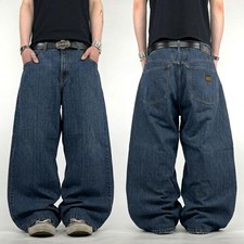 Vintage y2k grunge archive skater baggy wide leg faded stonewash jeans
