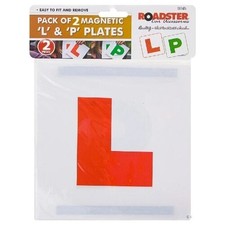 2 MAGNETIC L PLATES SECURE Quick Easy To Fix Learner UK Baby On Sign P PLATES