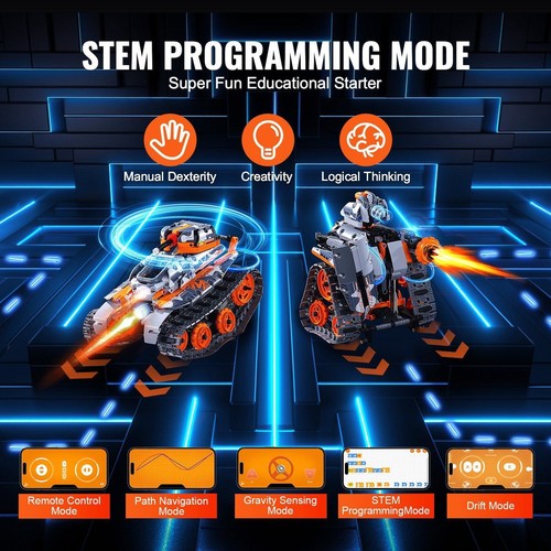 STEM Building Toys for Kids 5 in 1 App & Remote Control Car/Robot 554 PCS - Picture 3 of 6