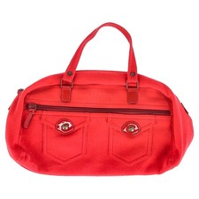 Miu Miu Front Pockets Detail Bowler Hand Bag In  Wool Women Red One Size
