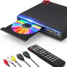Region Free DVD Player 1080P Upscaling HDMI/RCA Output USB Input