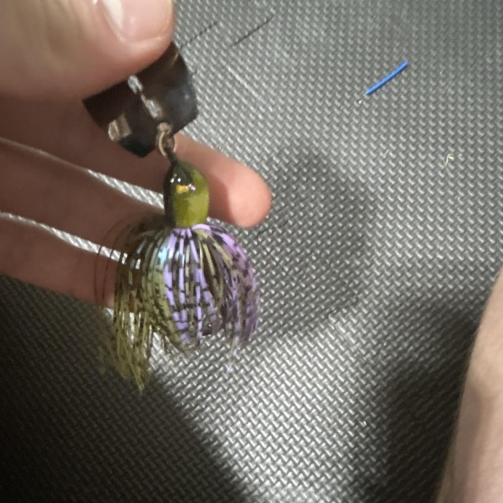 Chatterbait Fishing Lure with Spinner Blade, Green Purple Skirt - Image 2