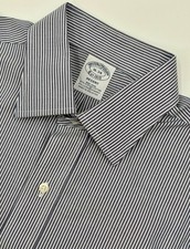 Brooks Brothers Regent Dress Shirt Blue Stripe 16-34 Classic Fit Cotton