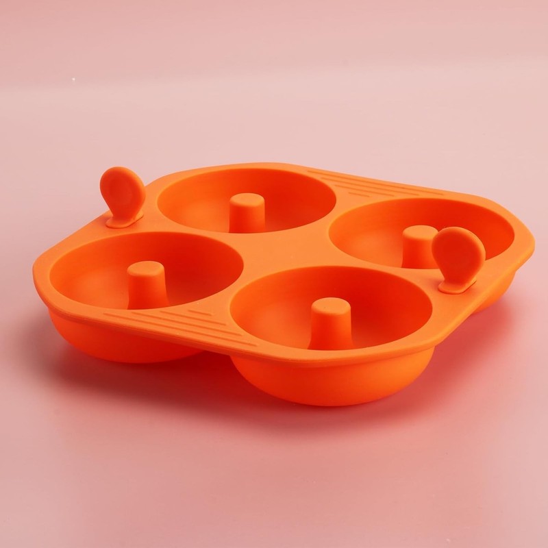 Silicone Donut/Bagel Pan Air Fryer Accessories, 1pcs 4 Cavity 3.2 inch