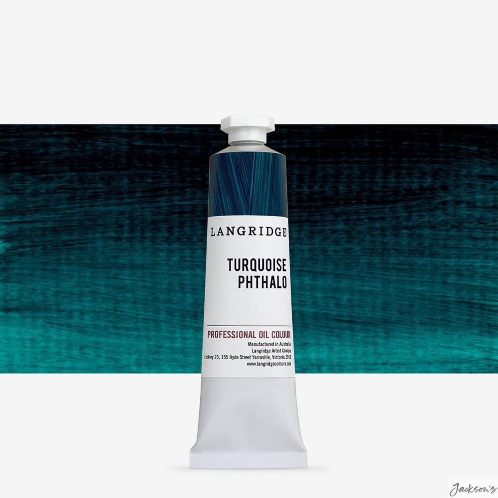 Langridge Handmade Oil Paint Linseed Oil 40ml Turquoise Phthalo Colour