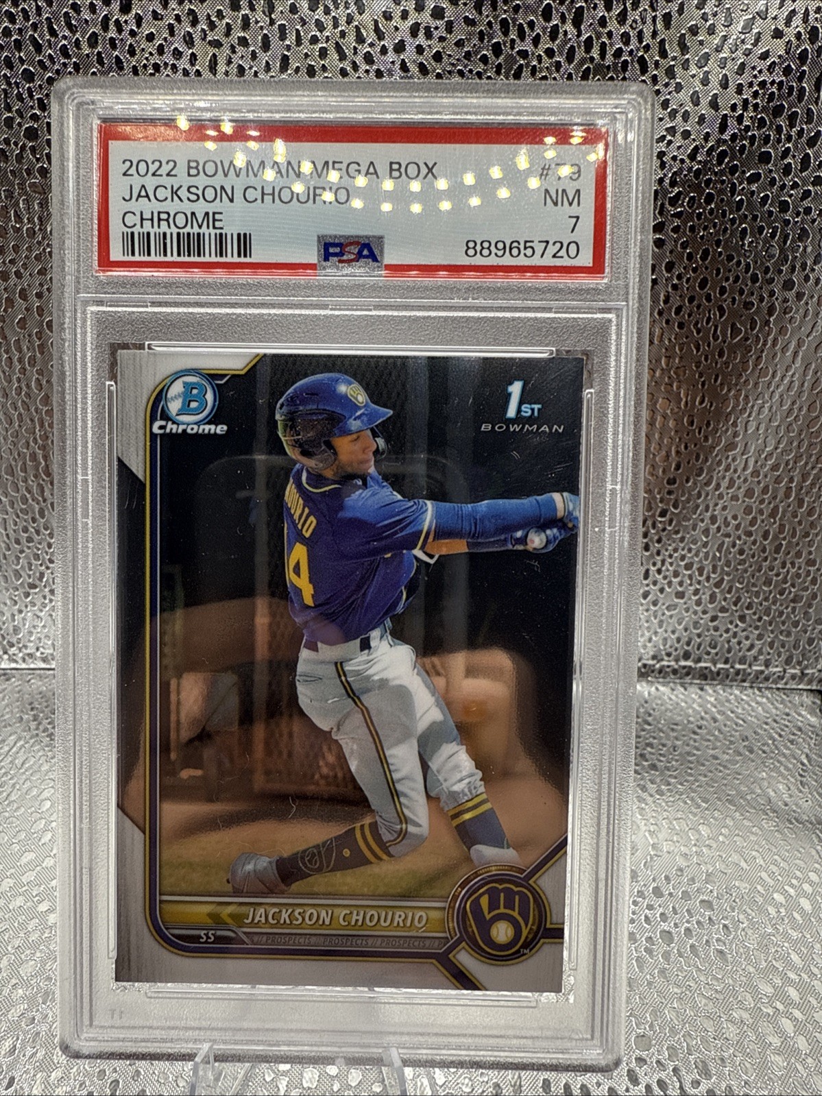 2022 Bowman - Chrome Prospects Jackson Chourio #BCP-79 Mojo Refractor (RC)