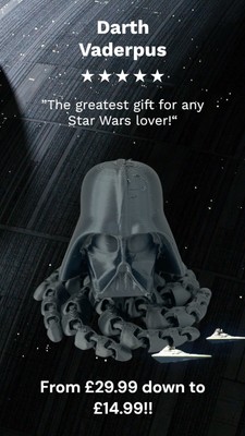Darth Vaderpus, Darth Vader 3D gedrucktes Oktopus Spielzeug aus dem Star Wars Franchise