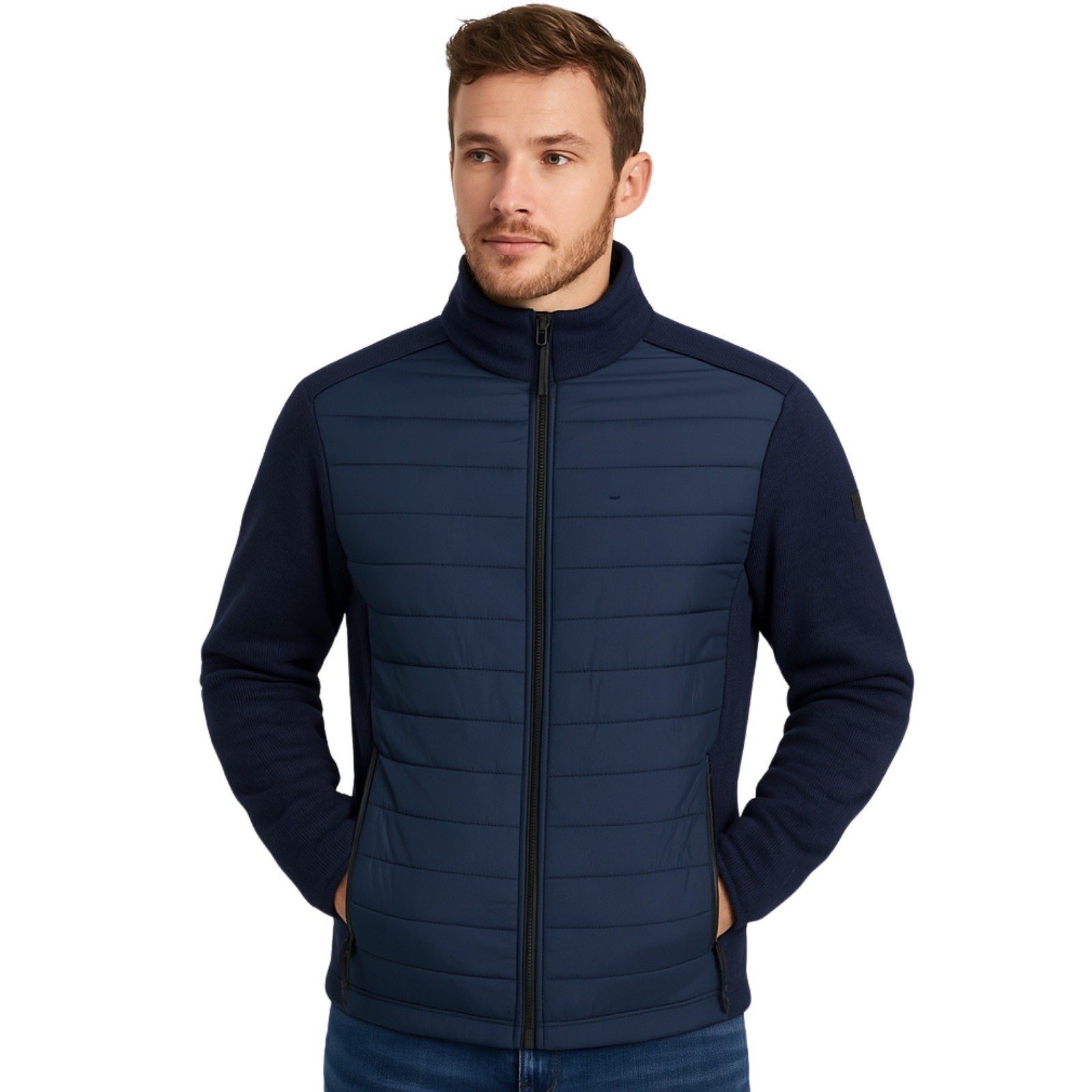 Regatta Arkley Mens Quilted Hybrid Softshell Jacket  Navy Blue - Small