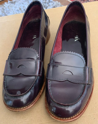 PRADA Damen Mokassins / Loafers   Lackleder Aubergine   Gr. 37