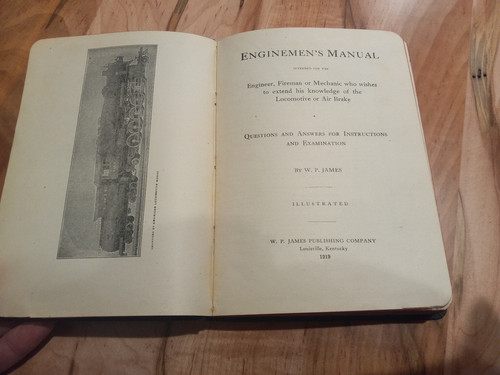 Vintage Railroad Enginemen's Manual 1919 W. P. James Railway Instruction Book