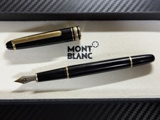 Montblanc Meisterstuck 144 penna stilografica nera bicolore pennino M quasi come nuova