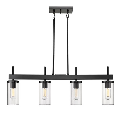 Golden Lighting 7011-LP Winslett 4 Light 35"W Linear Pendant - Pewter / Clear - Picture 7 of 11