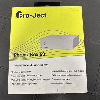 Pro-Ject Phono Box S2 MM/MC Phono Preamp RIAA High Fidelity Stereo PHOBOXS2B Blk
