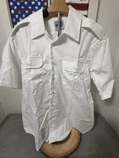 Defense Logistics Agency Shirt Men 16.5 Blue Button Up Dress Uniform Vintage