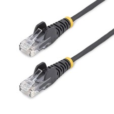 Image of StarTech.com 5m Black Slim CAT6 Ethernet Cable Snagless 100W PoE UTP LSZH 28AWG
