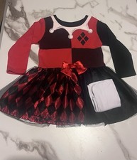 Harley Quinn Halloween Costume Set Toddler Size 18/24 Months DC Comics