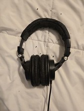 Audio-Technica ATH M50 Wired Over-Ear Headband Headphones Black Double Earpiece