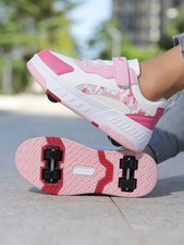 Trendy 2-in-1 Roller Skate Shoes for Boys and Girls - Lightweight, Non-Slip, Per