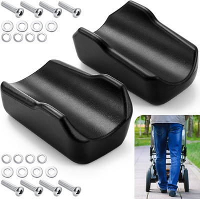 2 Pcs Rollator Armrest Pad Upright Walker Forearm Pads Black Walker Handle Coush