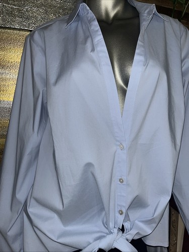 J.Jill Sky Blue Tie Front Hi-Lo Shirt MSRP $89 Plus Size 1X New - Picture 11 of 15