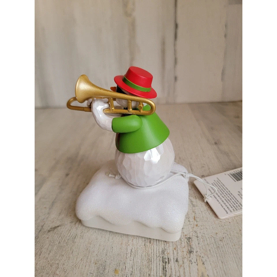 Trombone animado Hallmark Tony acessório de banda boneco de neve sem fio Natal - Imagem 4 de 4