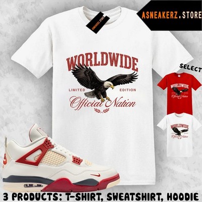 Shirt To Match AJ 4 Nigel Brick After Brick Sneaker Matching Tee Worldwide Eagle
