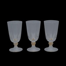 3 Venetian Glass Stemware Twisted Gold Fleck ...