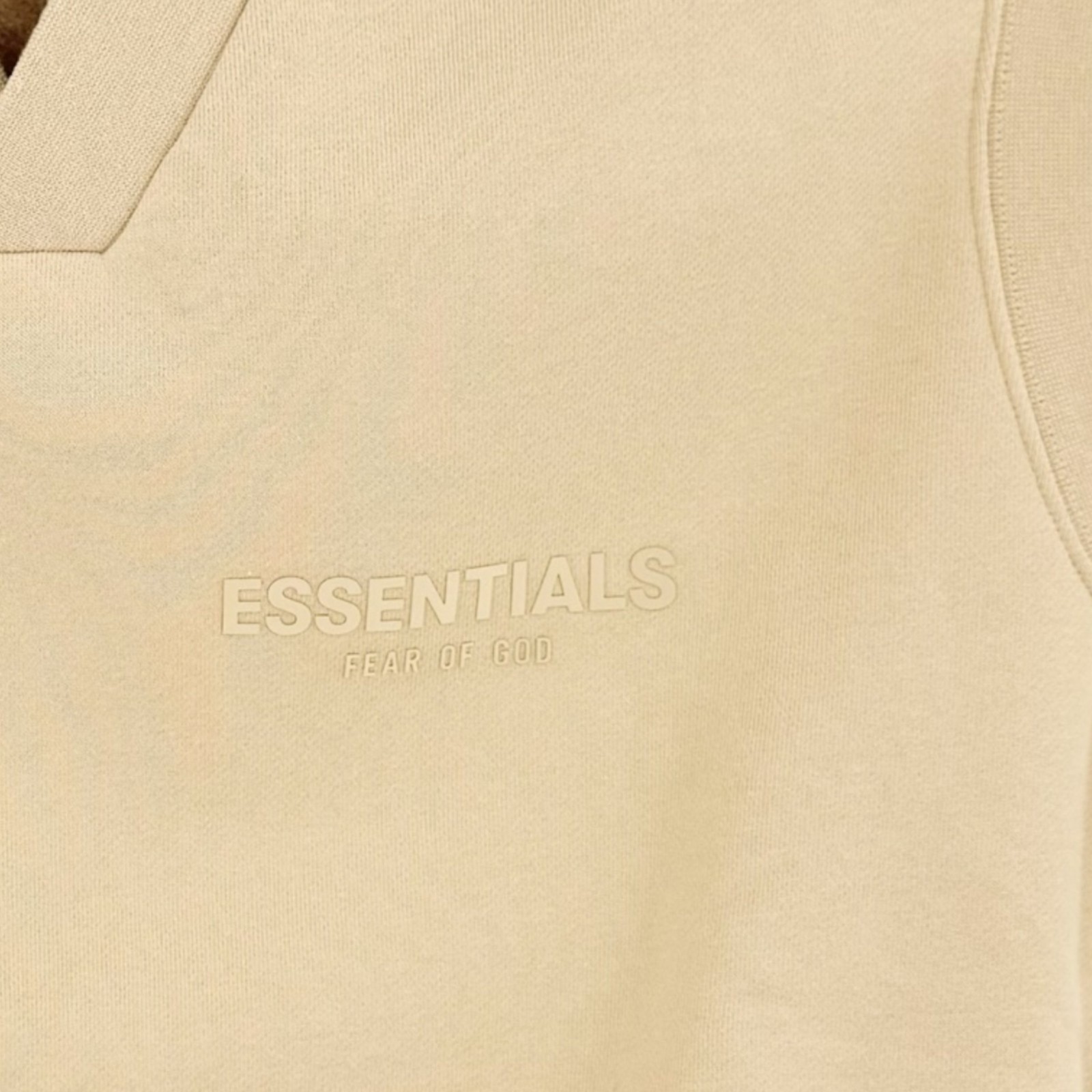 Essentials Fear Of God Women's Tan Vest Sweatshirt Size XS Sleeveless V-neck NWT thumbnail 10