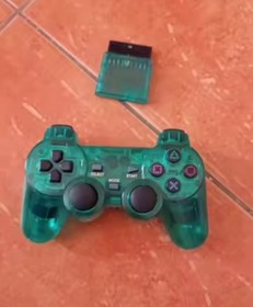 SET OF 2 PLAYSTATION 2 PS2 Dual Vibration WIRELESS Controller Blue /Green