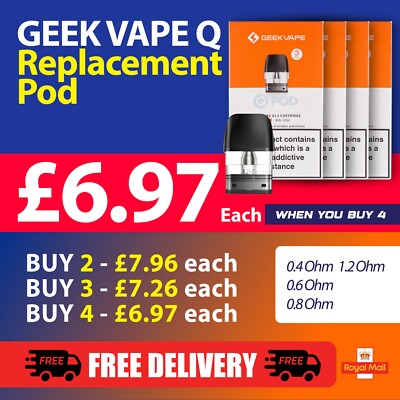 GeekVape Q PODS Cartridge 0.4 0.6 0.8 1.2 Replacement Pod for Sonder Q  Wenax Kit | eBay UK