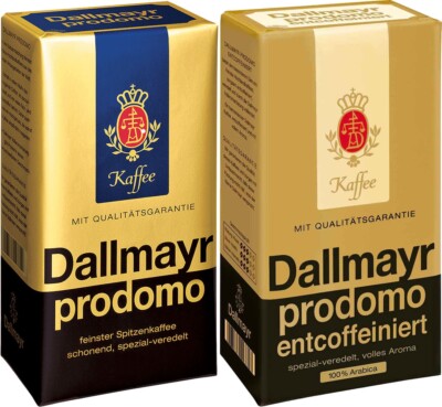 Dallmayr Prodomo & Decaf Ground Coffee 17.6oz/500g each