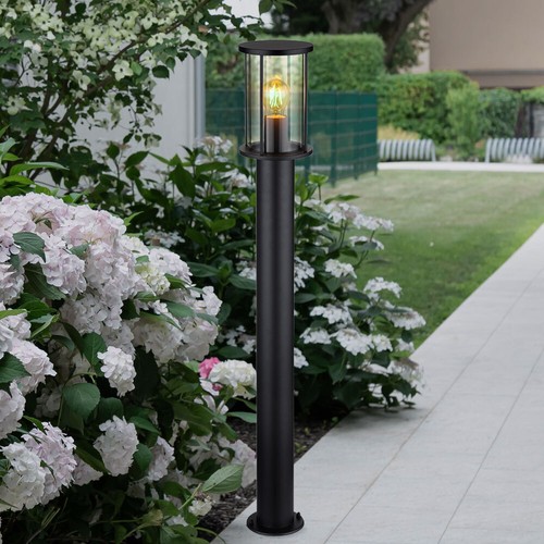 Außenstehlampe Gartenleuchte Terrassenleuchte Edelstahl Laterne schwarz H 100 cm - Bild 4 von 6