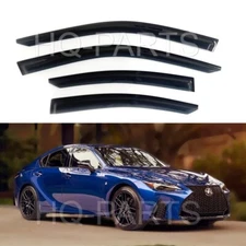 For 21-24 IS300 IS350 500 Smoke Tint Window Visor Wind Rain Guard Vent Deflector