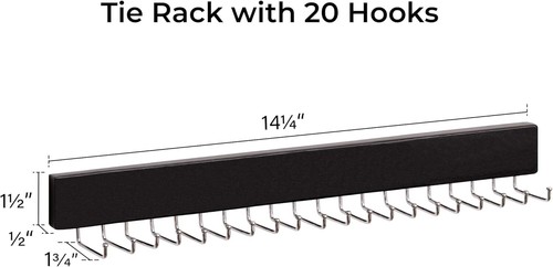 Tie Rack Holder Organizer with 20 Hooks 2-Pack Necktie Organizers Ties Belts - Bild 2 von 3