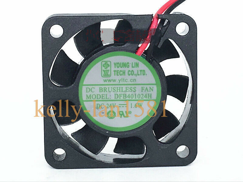 1Pcs YOUNG LIN DFB401024H 4CM 24V 1.6W Ultra-thin Cooling Fan 2-wire #F22