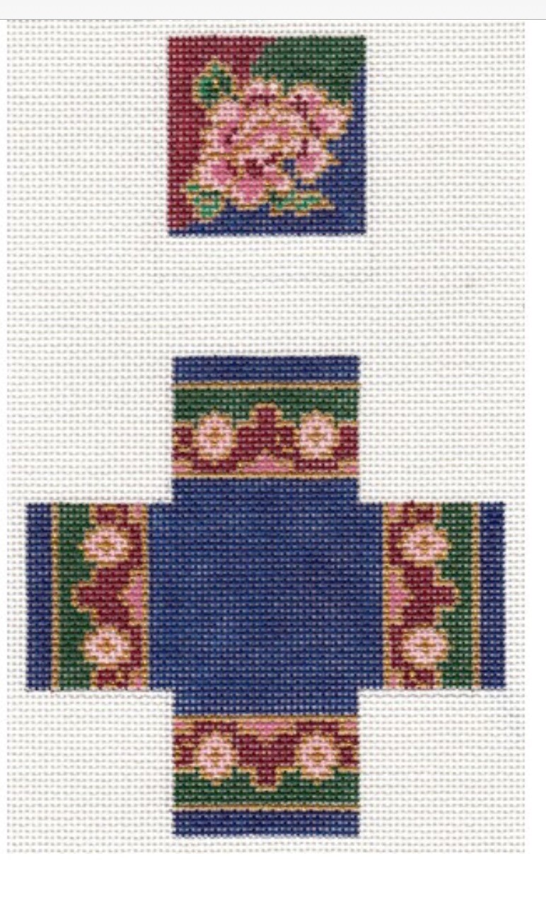 CLOISSONE HINGE BOX Handpainted Needlepoint Canvas by Julia’s