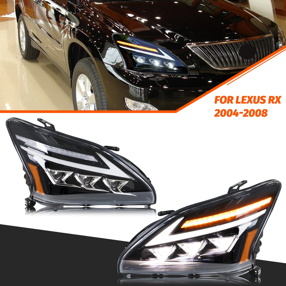 LED Headlights Compatible with Lexus RX330 RX350 RX400h 2005-2009