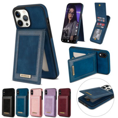 Slim Flip Case Card Slot Leather Cover for iPhone 13 12 11 Pro Max XR XS SE 7 8