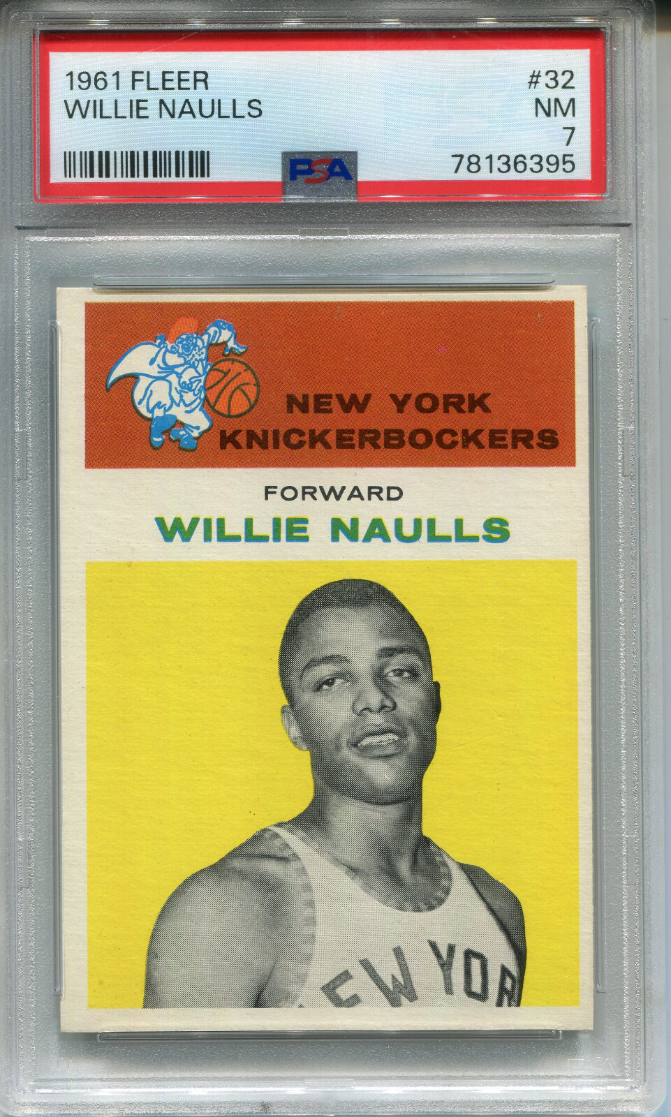 1961 Fleer #32 Willie Naulls PSA 7 NM New York Knicks