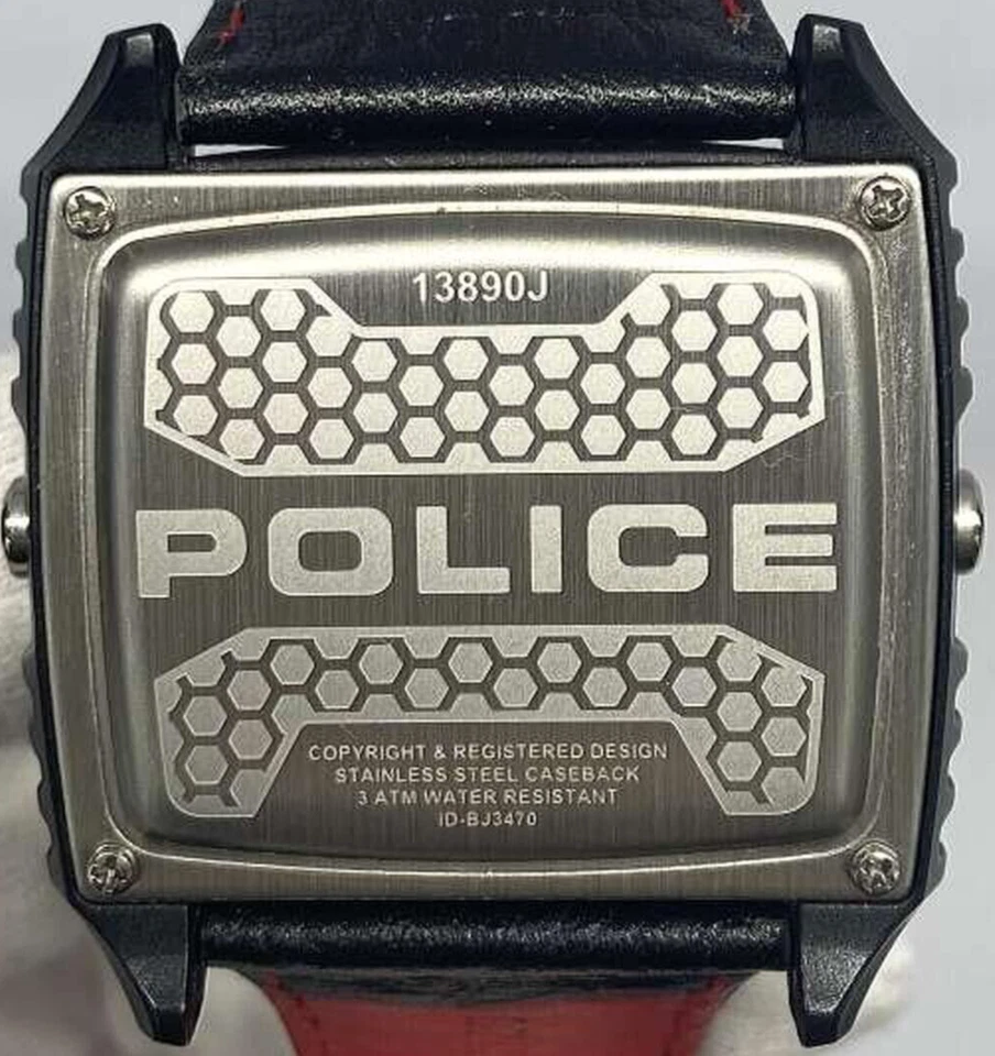 VERY RARE RED DIGITAL POLICE COUNTDOWN PL13890JPBS / 02 LEATHER STRAP - image 3 of 4