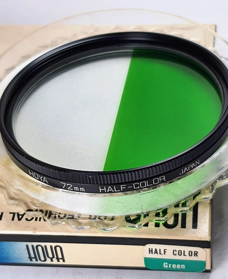 Hoya 72mm HALF-COLOR Green Glass Lens Filter 72 mm E-72 Japan Half Color E72 NOS - Image 2 of 4