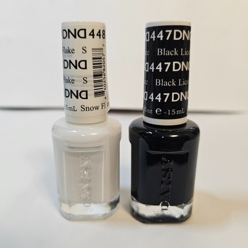 Nail Polish DND 448 Snow Flake And 447 Black Licorice color 0.5 fl oz