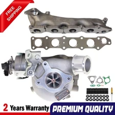 Billet Turbo+Genuine Manifold,Gasket&Stud Kit For Mitsubishi Triton MR 4N15 2.4L