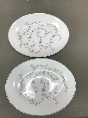2 vintage Harmony House ''Linda'' Floral Pattern Fine China 10'' Oval Serving Bowls