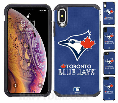 Official MLB ShockProof Hybrid Cover Case for Cell Phone - Toronto Blue Jays 
