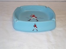 Vintage Wade hellblau 6,75" quadratischer Aschenbecher Johnnie Walker