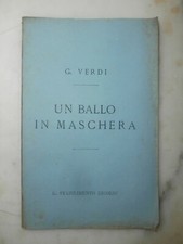 Raro antico libretto d'opera Un ballo in maschera Giuseppe Verdi