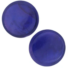 Purple Genuine Shell Classic Round Button Earrings Pierced Bright Color 1 1/8"